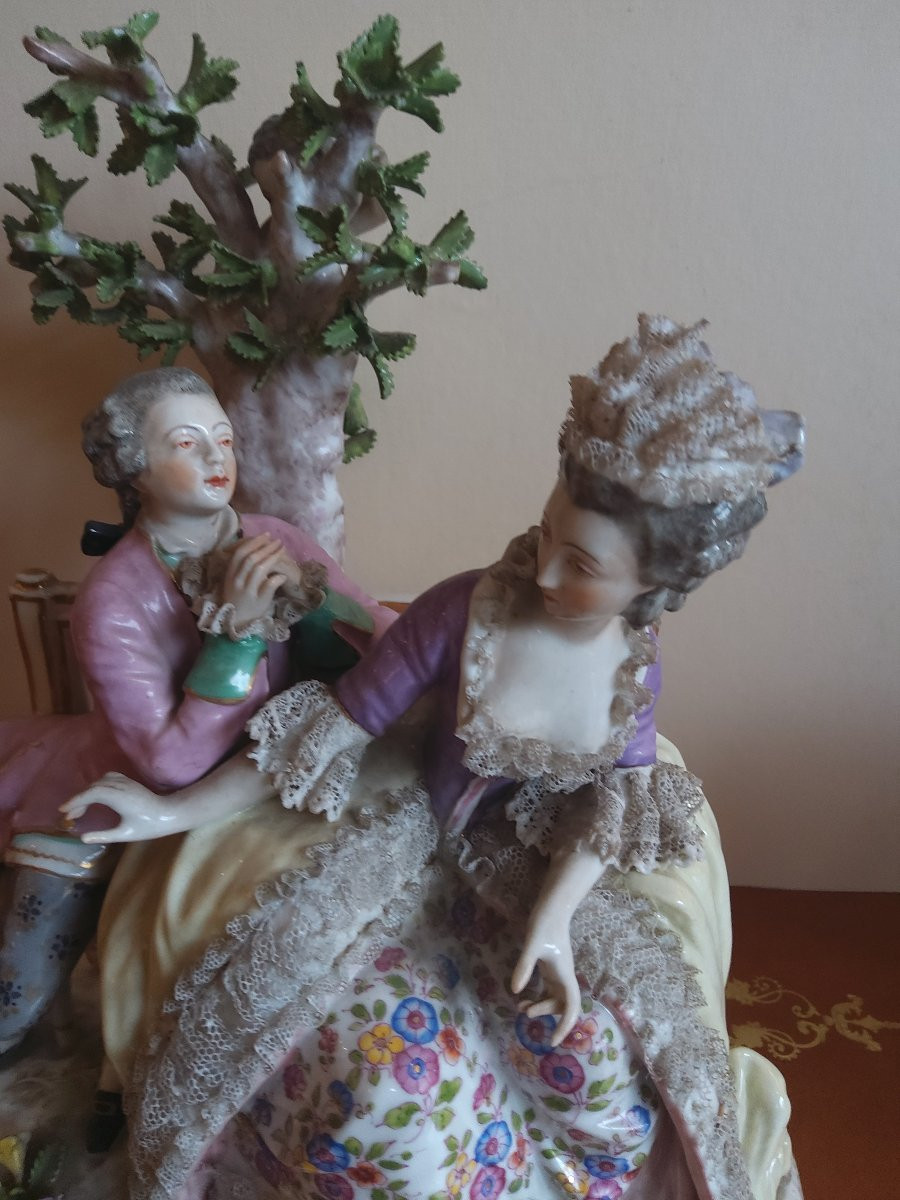 German Porcelain Group, Late 19th Century-photo-4